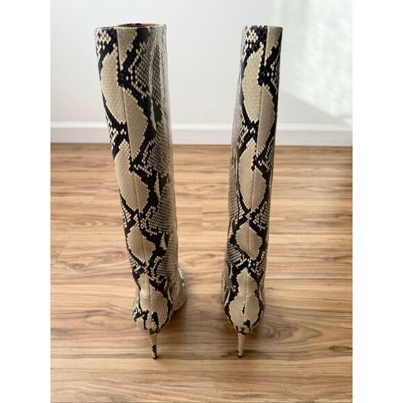 PARIS TEXAS Stiletto snake-effect leather knee boots EU 37.5/ US 7.5 $1050 - Picture 8 of 9